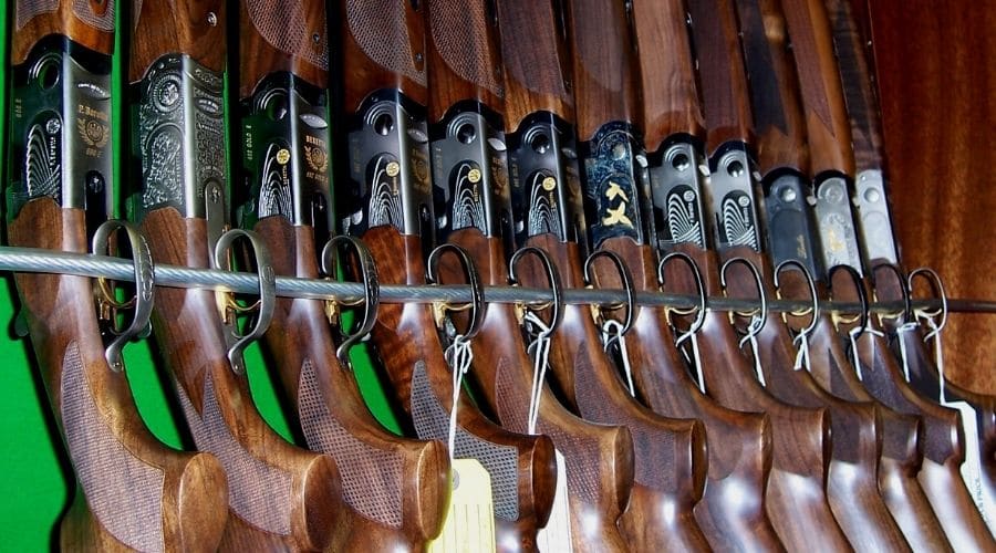 A rack of shotguns