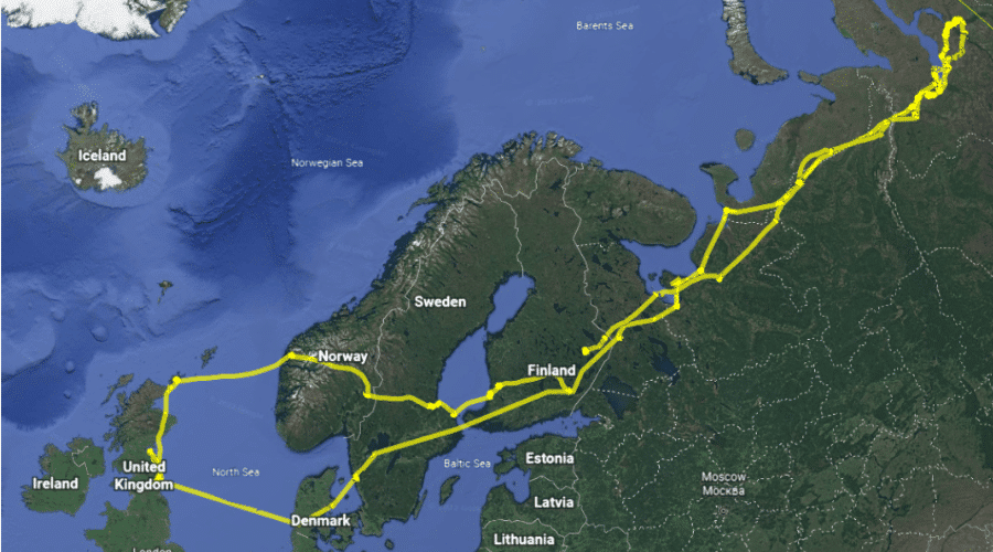Eurasian Wigeon migration flight paths
