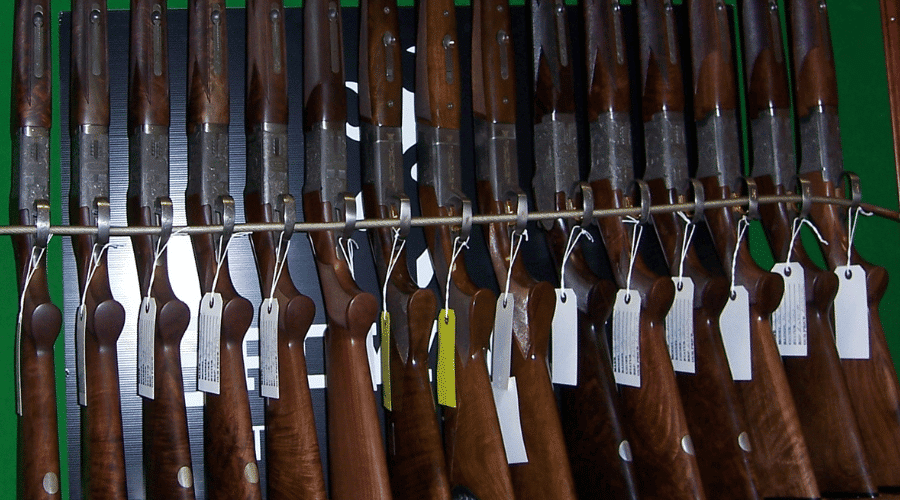 A rack of shotguns