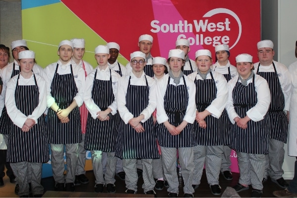 A group of college cookery chefs