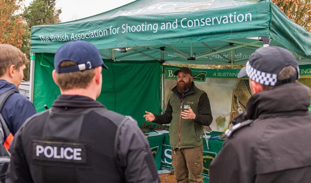 BASC staff speaking to Police officers