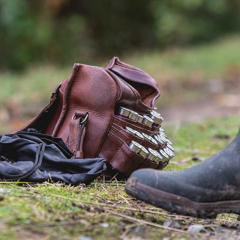 A close up of a cartridge bag