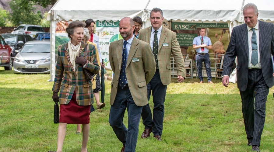 The Princess Royal walking with CEO Ian Bell