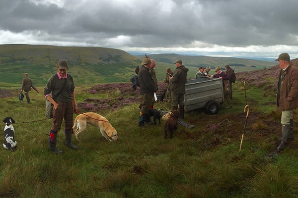 A group of game shooters on a moor