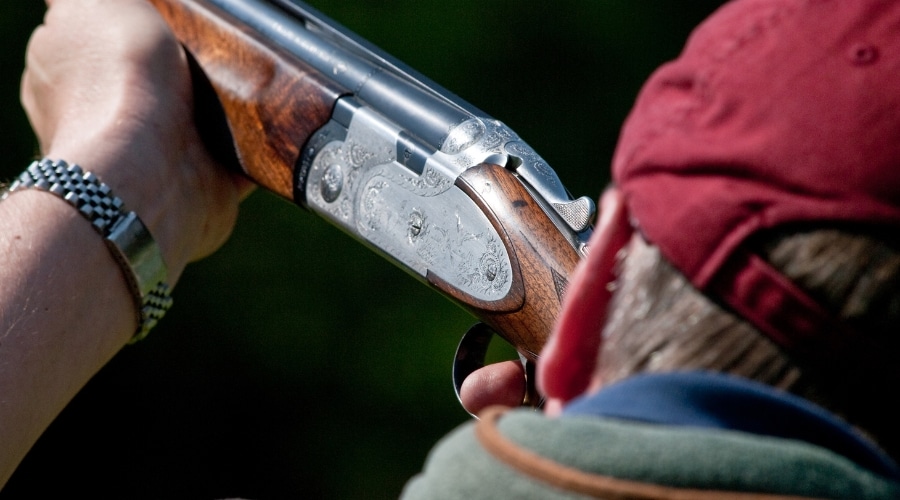 A close up of a shotgun shooter