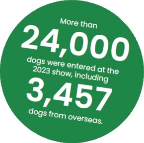 More than 24,000 dogs were entered at the 2023 show, including 3,457 dogs from overseas