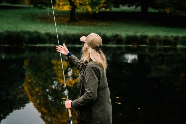 woman fly fishing