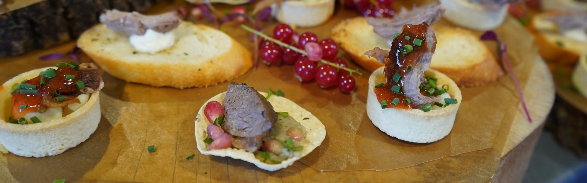 Venison canapes made by Queen's College students