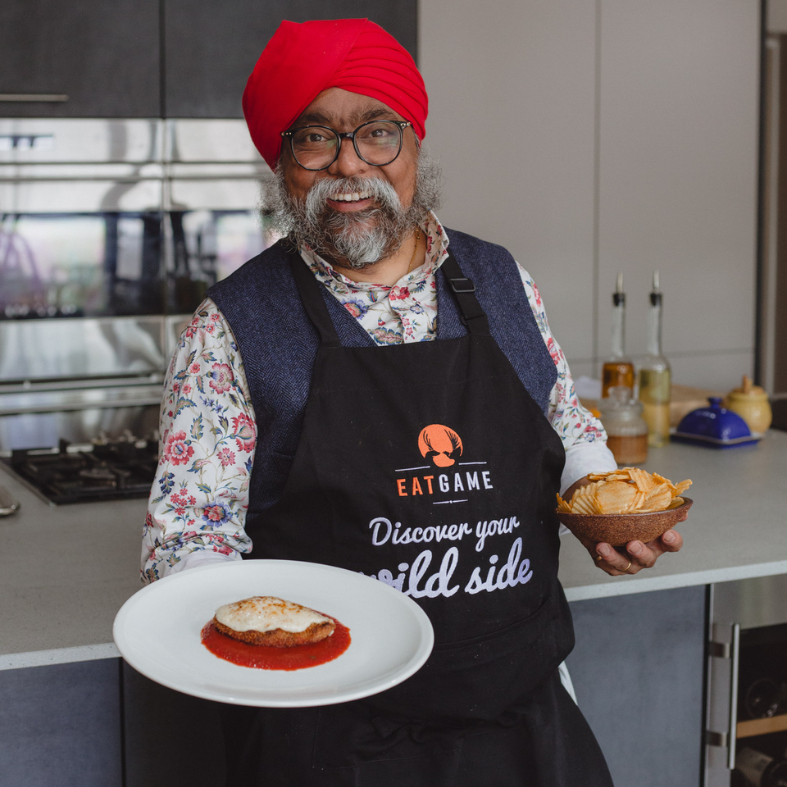 Tony Singh with grouse parmo