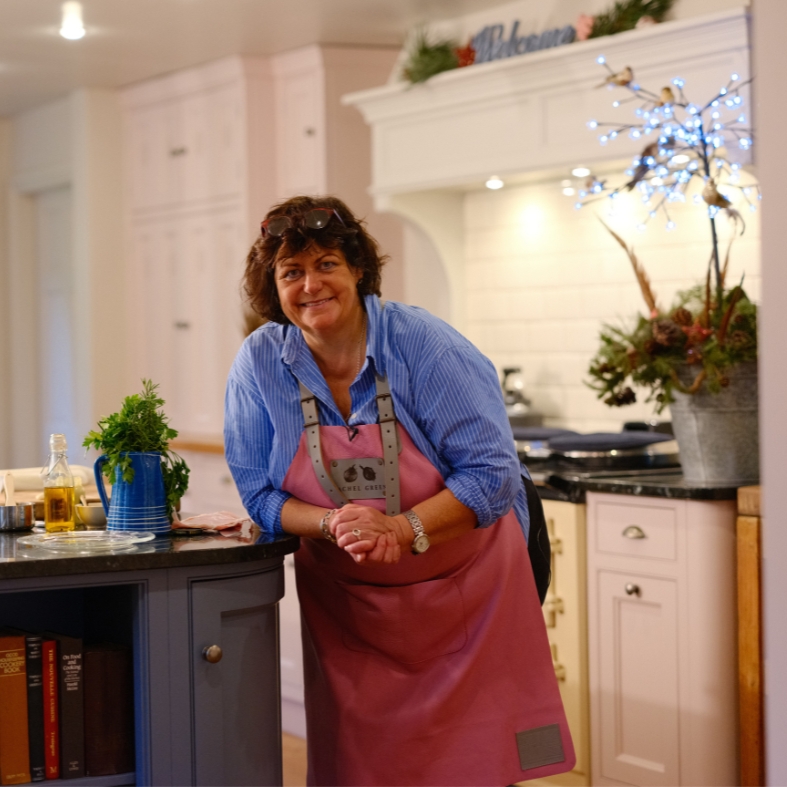 Rachel Green at home in her kitchen