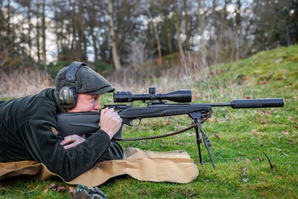 Shooting a rifle prone