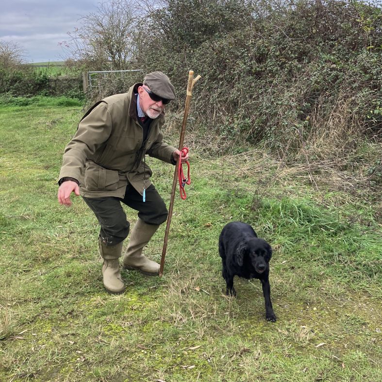 Blind picker-up Brian Little sends his dog Slip