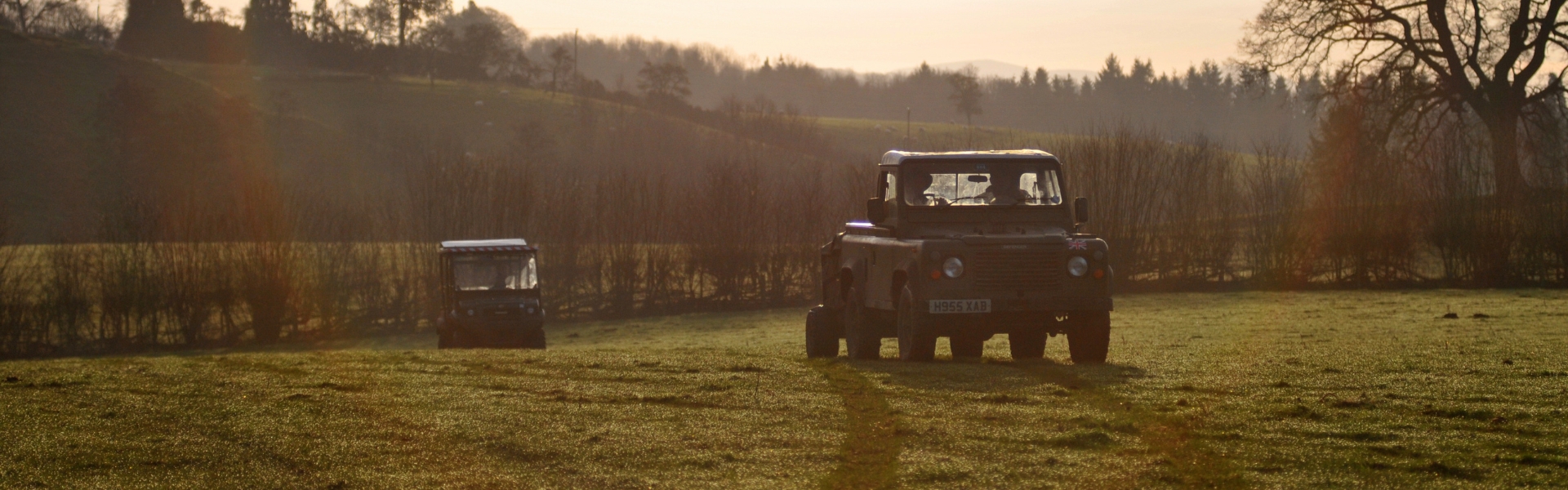landrover in field