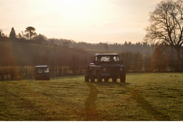 landrover in field