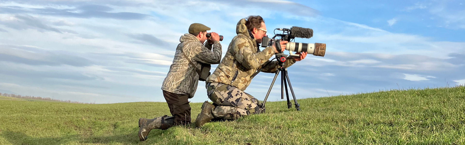 Filming on the marsh