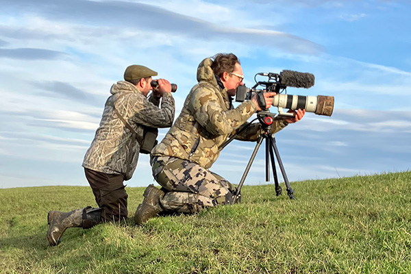 Filming on the marsh