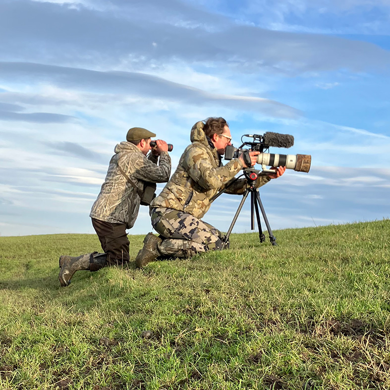 Filming on the marsh
