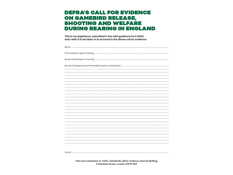 DEFRA campaign response form